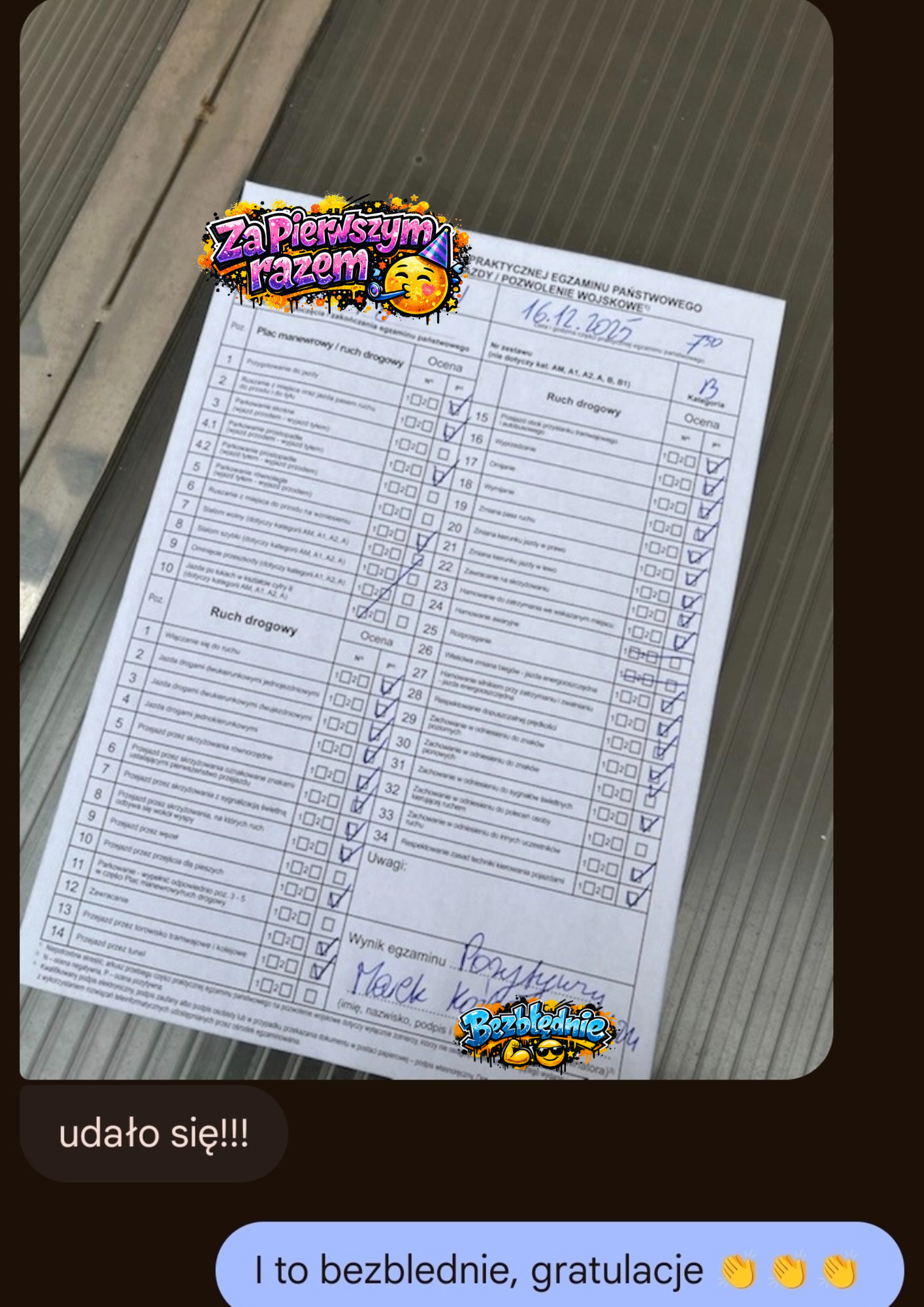 Marcin – zdał egzamin na prawo jazdy za pierwszym razem